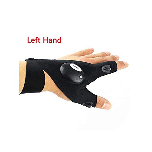 Fheaven Night Fishing Glove with LED Light Rescue Tools Outdoor Gear For Fishing, Hiking, Riding (2Pcs(left))