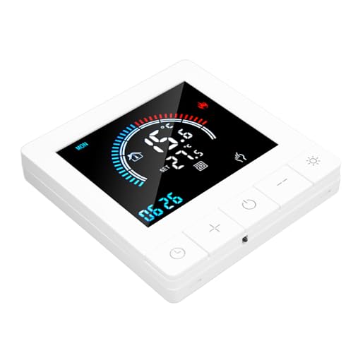 Generic Termostato di Riscaldamento a Pavimento Intelligente Touch Control LCD Display Termostato Digitale Programmabile per Materiale per la Casa, l'ufficio, la Scuola ABS (Senza Wi-Fi)