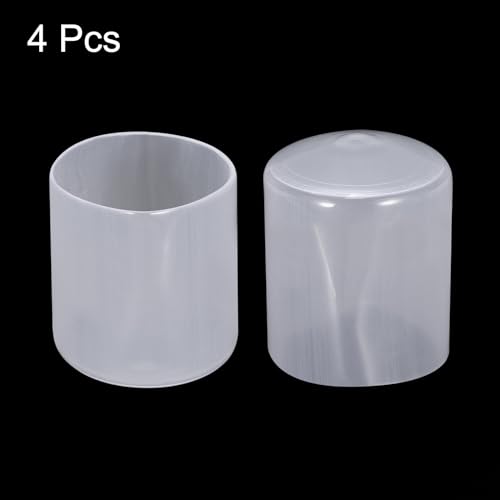 Image of uxcell 4pcs Rubber End Caps 40mm ID Vinyl Round Tube Bolt Cap Cover Screw Thread Protectors Clear, 40mm Height