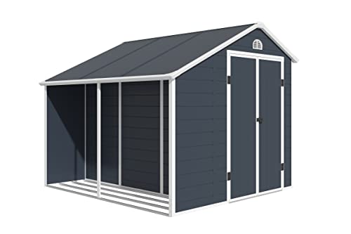 OUTTECH Gerätehaus, anthrazit, Polypropylen, 260 x 280 x 226 cm, Doppeltüren, inkl. Lüftungsgitter – Bild 4