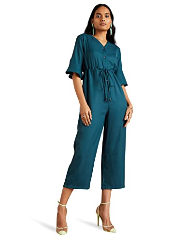 Image of RIVER by Narendra Kumar Premium Designer Women's Solid Jumpsuit