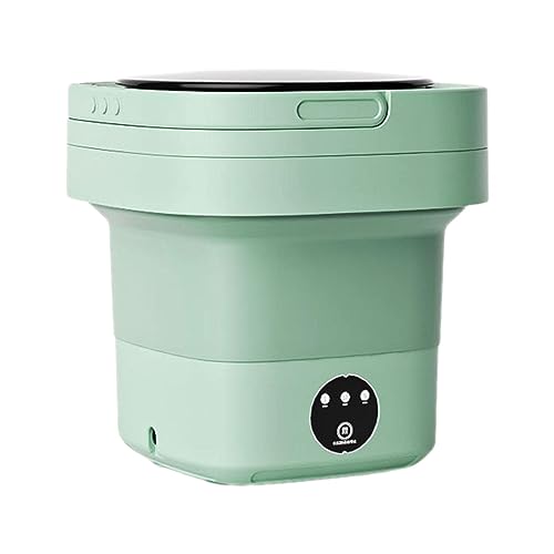 Llazsybz Minilavadora Plegable Portátil con de Centrifugado Y Función de Temporizador. Diseñada para Ropa Ligera, Ropa de Bebé Y Ropa Interior, Verde, Individual