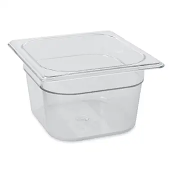 Rubbermaid FG105P00CLR Insert Pan 1/6 Size Cold 4 In Deep Clear, 6.874 Inch x 2.509 Inch x 2.509 Inch