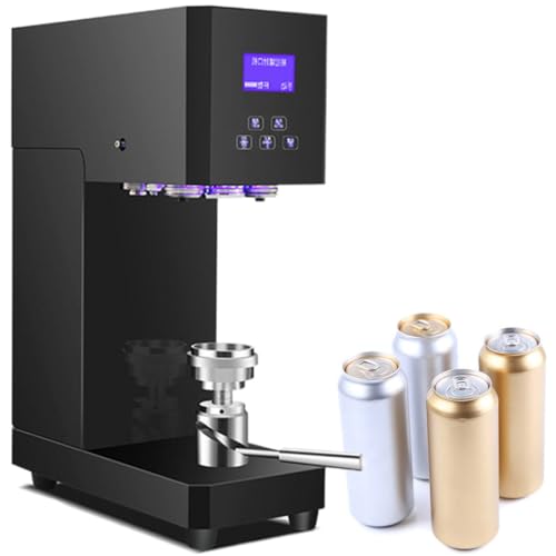 GESAIDES Selladora Automática de latas, Selladora Comercial de Vasos, Selladora de latas de Vidrio y Plástico con Contador, Diámetro de 5,5 cm (2,2 Pulgadas),Black