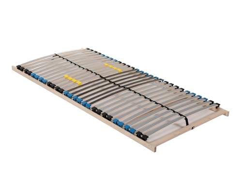 PURAMED Lattenrost Comfort 28 | 140x200 cm | 7 Zonen | 4-fache Härteregulierung | 28 Federleisten | TÜV/GS geprüft | starr | zur Selbstmontage