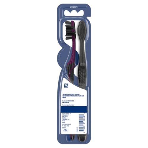 Image of Oral-B 3D White Charcoal Manual Toothbrush, 2-Pack, Medium Bristles, Teeth Whitening Brushes for Adults