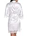 WPFING Vestaglia da Sposa Camicia da Notte in Pizzo Festa della Sposa in Satin Vestaglia Donna Bianco (Medium)