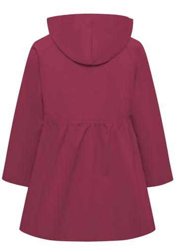 Image of Betusline Girl's Single Breasted Trench Coat Hooded Dress Coat Outerwear, 2-14 Years