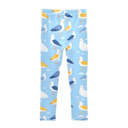 Cartoon Seagull Seabird Girls Leggings Soft Stretch Workout Yoga Dance Pants for Kids Casual Tights2