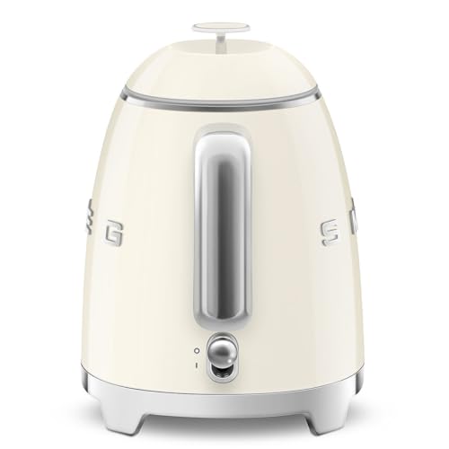 Image of SMEG Mini 50's Retro Style 3 Cup Electric Kettle with Double Wall Anti Slip Base and Water Level Indicator (Cream)