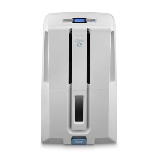 De'Longhi Luftentfeuchter Tasciugo Ariadry DD230P – elektrischer und mobiler Raumentfeuchter mit Pumpensystem, für Räume bis 150 m³, mit großem LCD Display, umweltfreundlich, grau