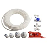 Opatiny 15 m Kühlschrank-Wasserleitungsanschlussset mit Ventilen, Rohrschneider, für Samsung/Bosch/Siemens/Neff Kühlschränke, Eismaschinen