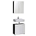 Produktbild trendteam smart living - Line - Badkombination - Weiß Hochglanz/Grau - Waschbeckenunterschrank, Spiegelschrank - (BxHxT) 60 x 182 x 31 cm - chromglänzende Griffe