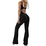 Tuta Intera Donna Elegante Modellante lunghe Jumpsuits Aderente Elasticizzati a Maniche Senza Tutina Sexy Contenitiva Senza Cuciture Bodysuit Sportiva Scoperta Schiena Estiva Fitness Yoga Monopezzi