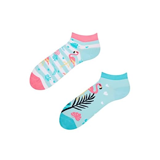 Dedoles Calcetines Unisex Hombre Mujer y Niños Algodón muchos diseños divertidos diferente izquierda derecha, color: Azul, diseño: Amor por los flamencos (tobilleros), tamaño: 35-38