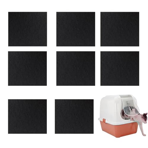 Changyeah Lot de 8 filtres à charbon actif carrés noirs en fibres de charbon actif