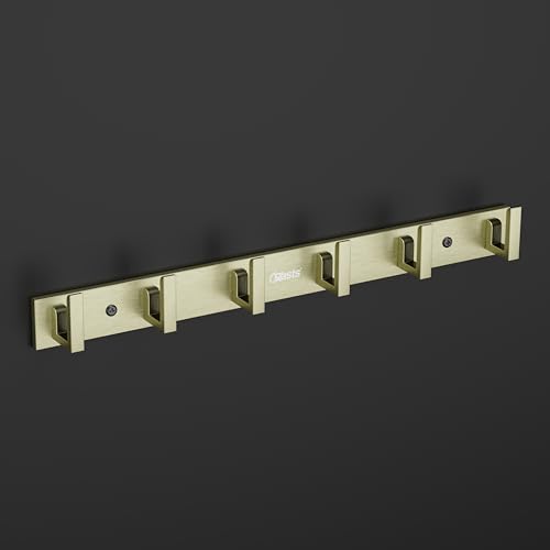 Crasts Aluminium Stainless Steel Cloth Hanger Wall Mounted with 6 Hooks for Bathroom/Kitchen,Door - Cloth Hanger/Towel Hanger/Keys Holder