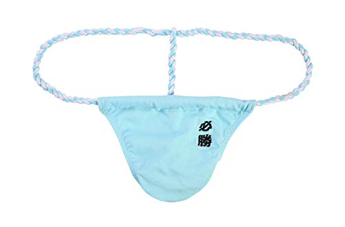 Newsywell Hombre Algodon Tanga Sumo Hilo Mini Cintura Baja Bikini Bordado Transpirable Elastica Slip Ropa Interior Bragas Azul Claro Medium
