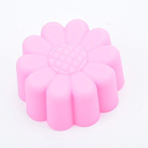 Forro de cupcake de silicone em forma de girassol, 12 peças, para assar, bojos reutilizáveis, resist