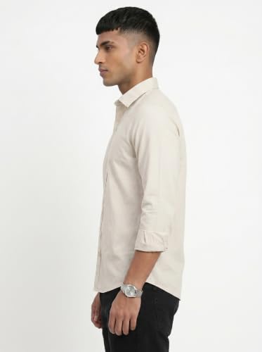 Image of DOXIC Men's Cotton Shirt with Spread Collar Neck Full Sleeves Classic Style Solid Pattern Regular Fit and Standard Length | Formal & Casual Wear Shirts