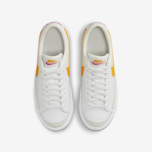 Nike Blazer Low '77 Big Kids' Shoes (DA4074-123, Summit White/Pinksicle/University Gold) Size 6.54