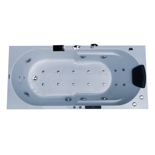 Image of Madonna Divine 5.5 ft. Bathtub with Whirlpool, Bubble and Back Massage, Filler Set and Online Heater with Digital Control Panel - White