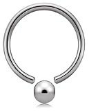 [From da Phactory] [フロム ダ ファクトリー] 調整済 チタン キャプティブビーズリング チタン シルバー 軟骨ピアス ボディピアス(16G,10mm)