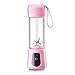 420ml elektryczny sokowirówka sześcio-nóż smoothie blender puchar blender Usb. Przenośne Blendery Procesor żywności Sprzęt AGD (Color : Pink, Size : One Size)