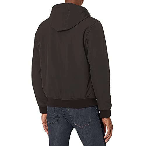 Image of Tommy Hilfiger Men's Soft Shell Fashion Bomber With Contrast Bib and Hood