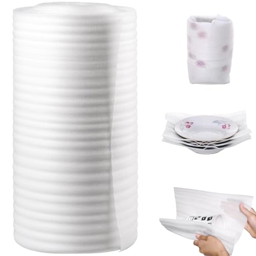 CHRI Verpackungsschaum Rolle 30cm x 10m Verpackungsmaterial Luftpolsterfolie Umzugsmaterial Schaumfolie für Umzug Geschirr Lagerung