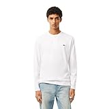 Lacoste Men's Long Sleeved Heavy Cotton T-Shirt, White, 4X-Large