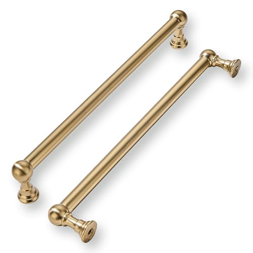 khtumeware 1 Pack Appliance Pull 12 Inch Hole Center Champagne Bronze Cabinet Pulls Heavy Duty Solid Satin Brass Cabinet Handles for cabinets Dressers Kitchens Handles Bathroom cabinets