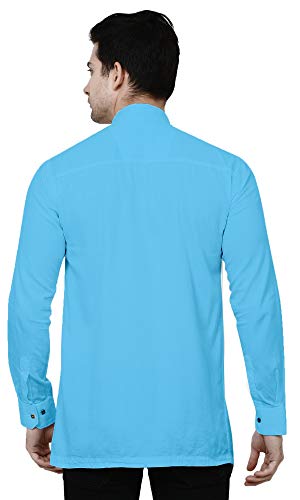 UD FABRIC Men's Plain Curve Solid Slim Fit Cotton Shirt