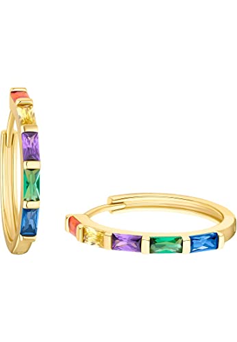 S.Oliver Damen-Creolen 925er Silber 2 Zirkonia One Size 88757751