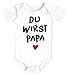 MoonWorks® Baby Body mit Spruch Du wirst Papa Herz Geschenk Schwangerschaft verkünden Bio-Baumwolle weiß 0-3 Monate