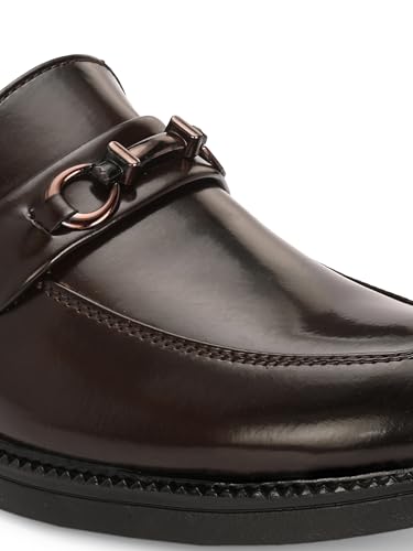 Image of STANPHORD Men Formal Loafer Shoes | Patent PU Slip-On Moccasins | Flat Rubber Sole | Casual Office Driving Travel Wear | Lightweight (TPSL S1)