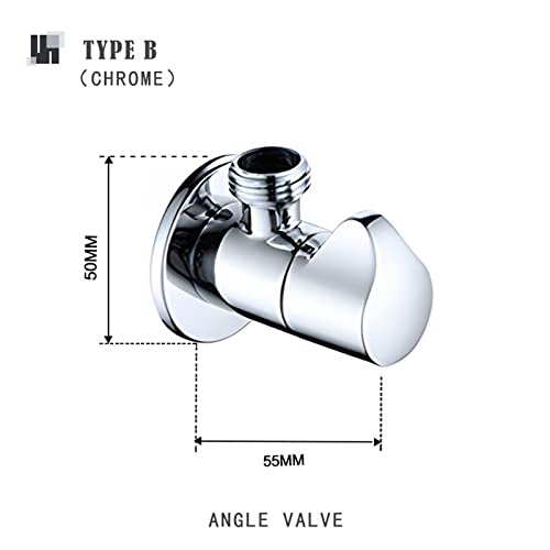 Vanne d'angle en laiton G1/2 chromé robinet d'arrêt de toilette cuisine - 3