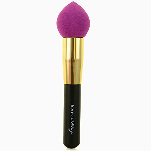 Purple Beauty Makeup Blender Sponge Foundation Applicator Brush - Best Pro Airbrushed Look and Unvarying Coverage Without Even Trying - Natural Ergonomic Wooden Handle Keeps Your Hands Clean - Smooth Texture, Ample Size - Makes a Great Gift!