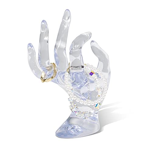 DI QIU REN Hand Form Ring Holder Jewelry Display Holder, Clear Room Decor Aesthetic Bracelet Ring Watch Stand Support Holder Preppy Jewelry Holder for Y2k Room Decor