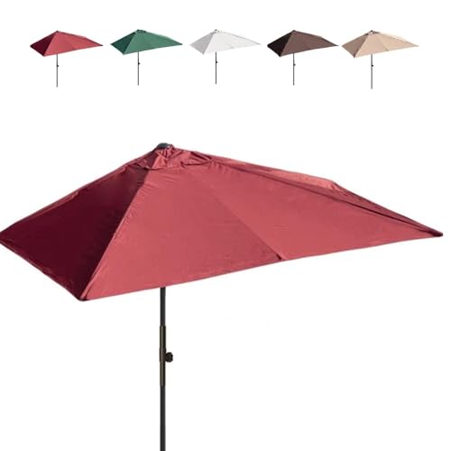 Ombrellone da giardino con manovella, protezione UV, da parete, per ambienti esterni, Borgogna, 250x130cm/8x4ft