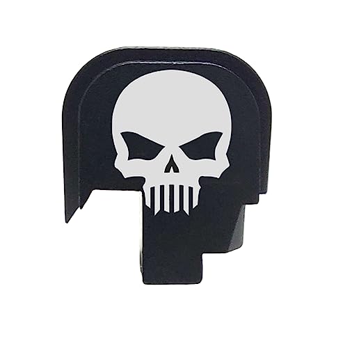 Bastion rear slide cover plate for Smith & Wesson S&W M&P shield 9mm .40 only, butt plate with laser engraved image - Bastion Tactical Skull