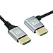 NFHK HDMI 2.1 Ultra Thin HDTV Cable 8K 4K Hyper Super Flexible Slim Cord Left Angled 90 Degree Type-A Male to Male for Computer HDTV 100CM
