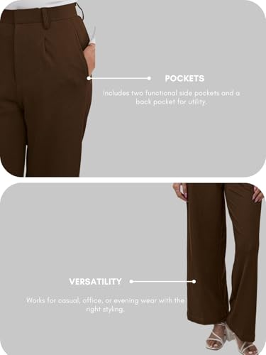 Image of GRECIILOOKS Trousers for Woman | Womens High Rise High Waist Flared Korean Style | Formal Pant for Women Office Wear| Track Pants for Womans Elegant for College & Events (Available in Plus Size)