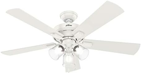 Hunter Fan 52 inch Casual Fresh White Indoor Ceiling Fan with Light Kit (Renewed)