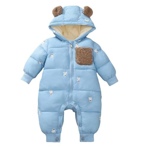 Combinaison de neige bébé épaissie et isolante avec moufles amovibles