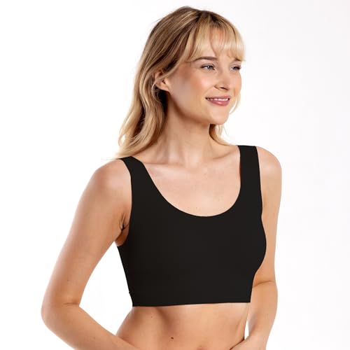 Image of Floatley to The T-Shirt Scoop Neck Bra for Women, Silky Comfort Wirefree Seamless Grip Band Pullover Bra with Removable Pads