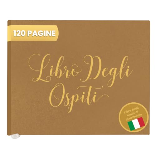 Plantvibes Libro degli Ospiti di Matrimonio - 120 Pagine di Carta Premium, Carta Spessa, Non Pressa, Stile Vintage con Titolo Dorato - Ideale per Matrimoni, Anniversari, Compleanni (Marrone)