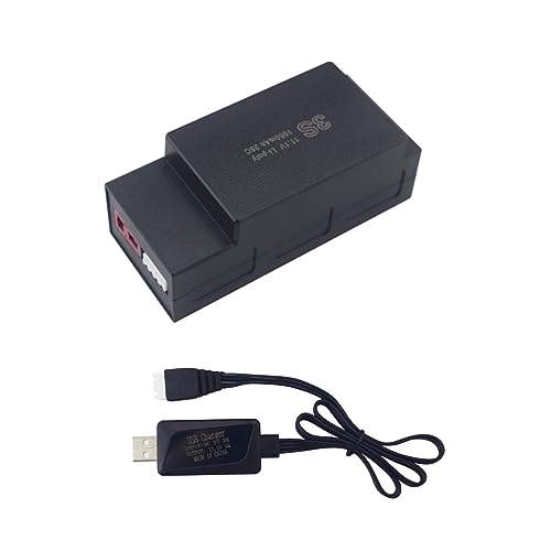 Batterie 3S 11.1V 1050mAh Prise T avec Câble de Charge USB pour Voiture RC MJX H16