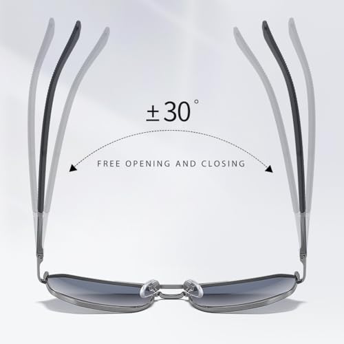 Lunettes de soleil en métal bleu pistolet durables et légères - 4