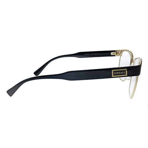 Versace Ve 1264 1436_5 Matte Black Gold Metal Oval Eyeglasses 54Mm #TOP2